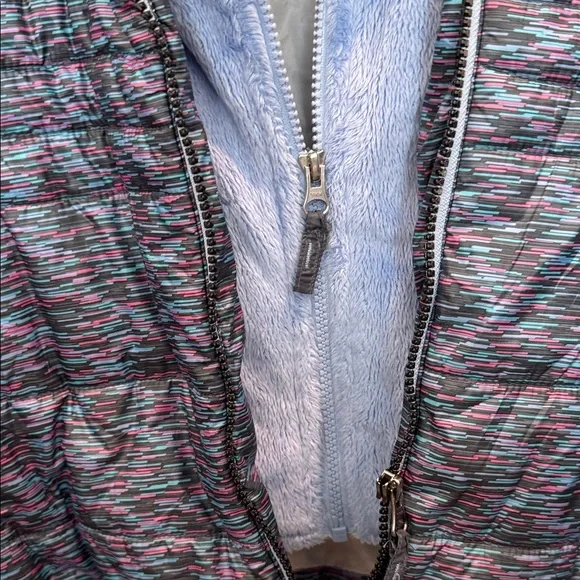 Free Country Kids Puffer Jacket with Faux Fur Hood - Blue and Gray - Picture 4 of 8